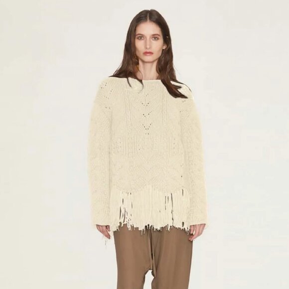 Fil De Vie Mirabel Fringe Wool Sweater - Picture 1 of 6
